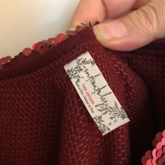 Free People Seeing Double Red Sequin Mini Dress, Size Medium - Picture 6 of 15
